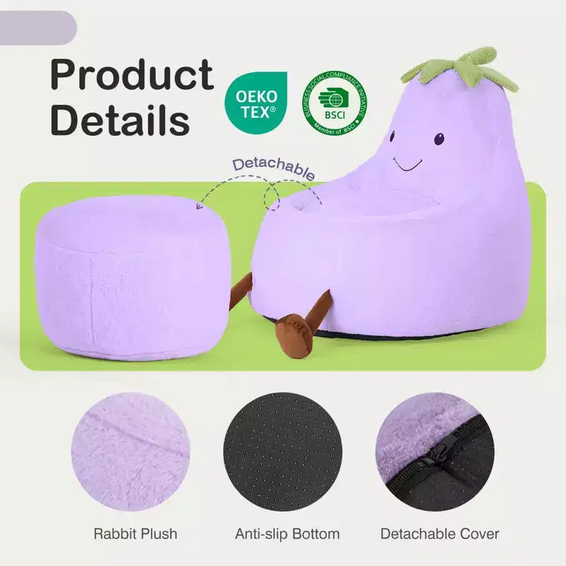 Fauteuils paresseux en fausse fourrure pour enfants et adolescents ; poufs confortables