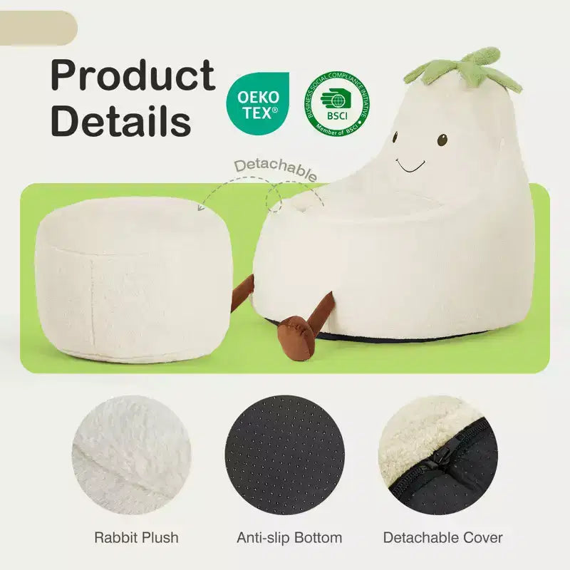 Fauteuils paresseux en fausse fourrure pour enfants et adolescents ; poufs confortables