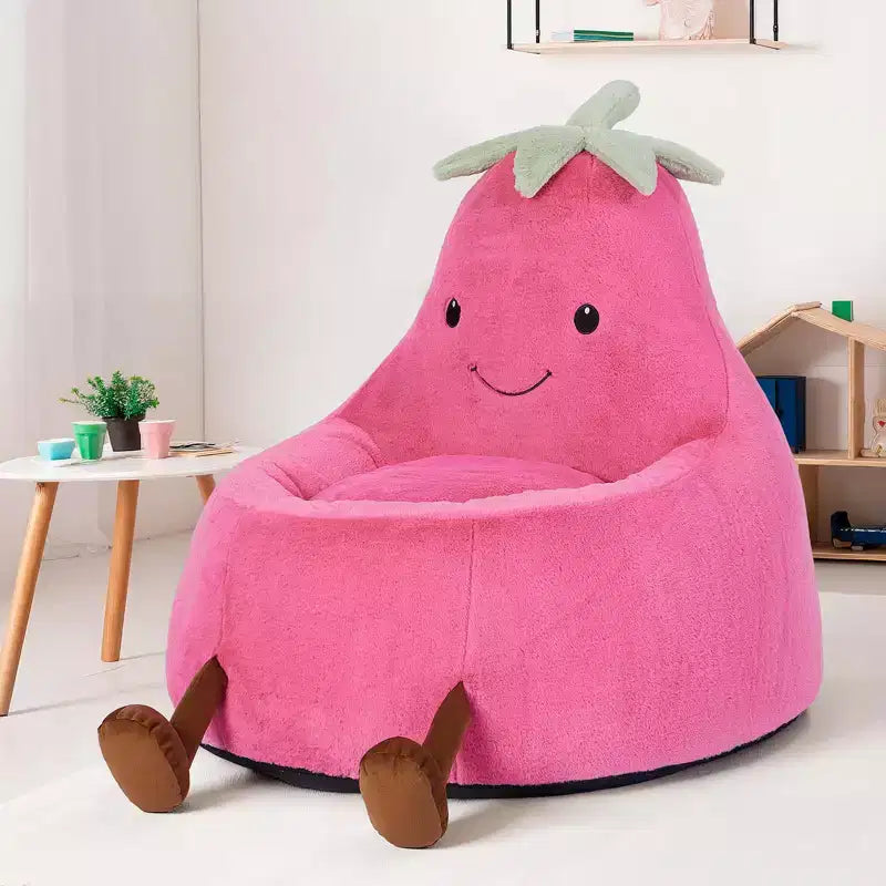 Fauteuils paresseux en fausse fourrure pour enfants et adolescents ; poufs confortables