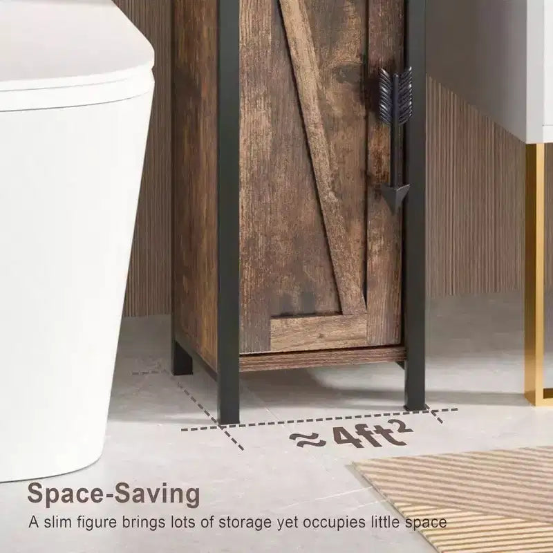 Petit meuble de salle de bain avec porte et 2 étagères ; Organisateur de rangement étroit