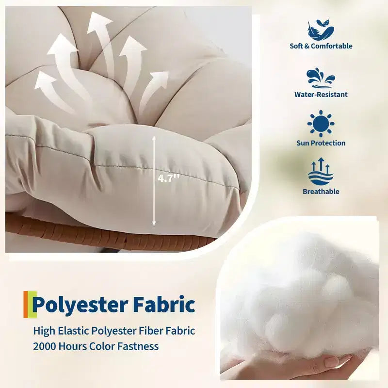 Fauteuil à bascule avec coussin et repose-pieds amovibles