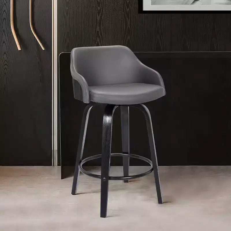 Tabouret de bar pivotant hauteur bar Noir/Gris