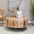Table Basse Rustique en Bois de Mangue Marron