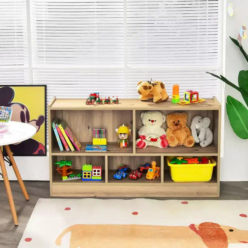 Meuble de rangement en bois à 5 casiers pour enfants, bibliothèque, rangement de jouets